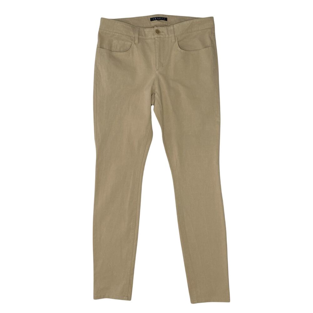 Theory Pants Womens 28 Billy AW Checklist Light Twill Stretch Khaki Trousers